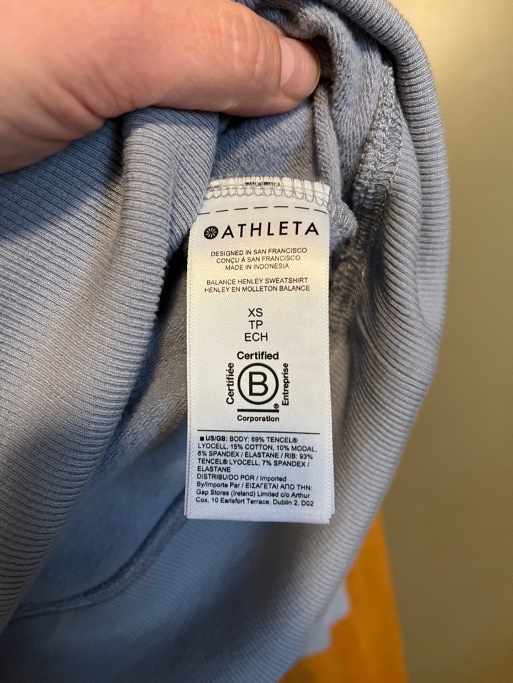 Athleta Light Periwinkle Henley Top - Picture 3 of 11